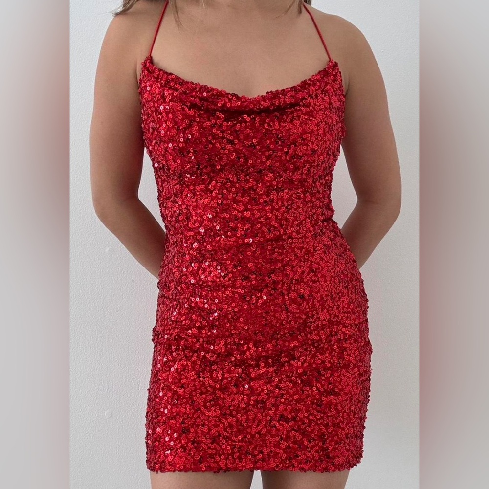Red Windsor Sequin Mini Party Dress Size Small